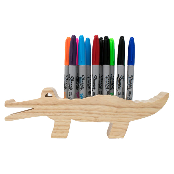Marker / Pen / Pencil wooden Holder - Alligator™