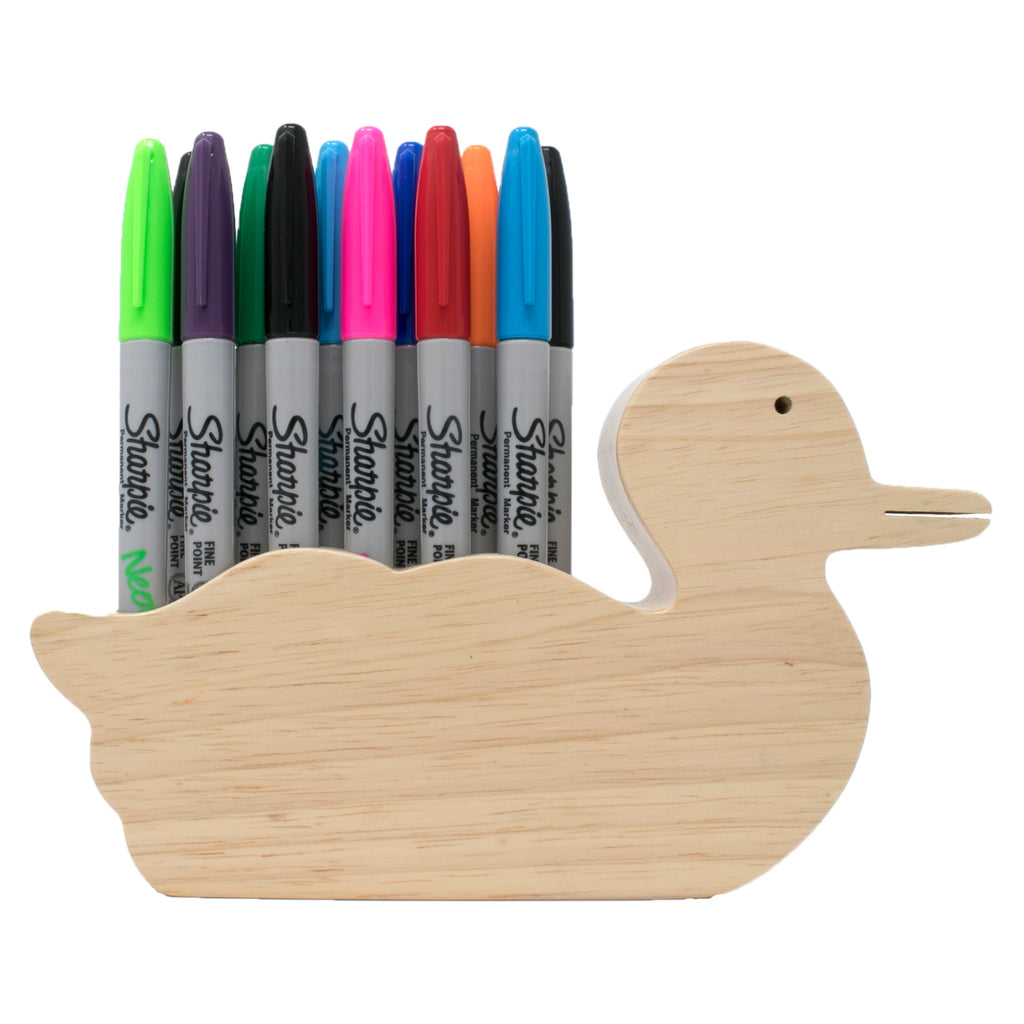 Wooden 10ct Thin Colored Marker Holder : Countryside Gifts, LLC