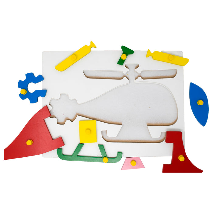 Helicopter Inset Puzzle board with knob (10 Pcs)