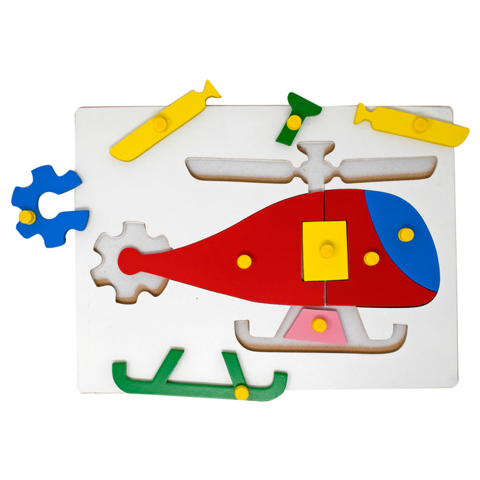 Helicopter Inset Puzzle board with knob (10 Pcs)