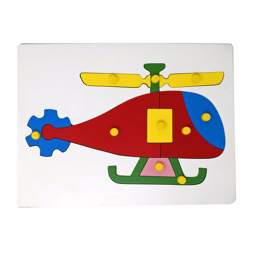 Helicopter Inset Puzzle board with knob (10 Pcs)