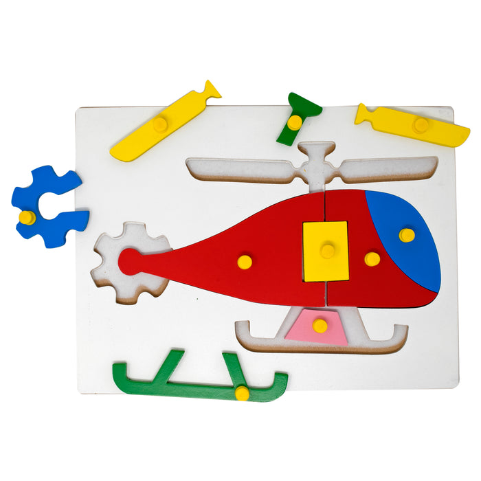 Helicopter Inset Puzzle board with knob (10 Pcs)