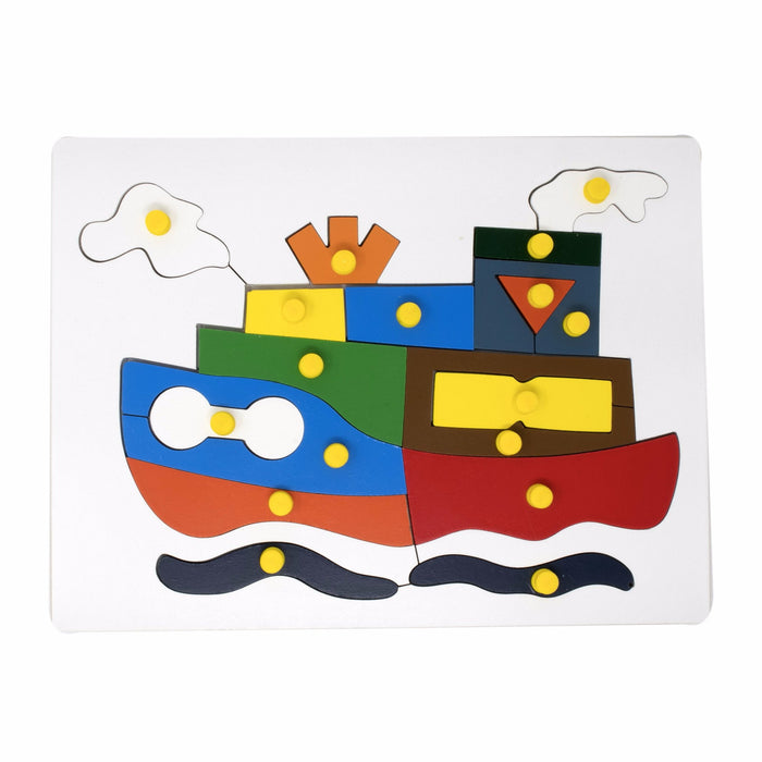 Ship Inset Puzzle board with knob (17 Pcs)