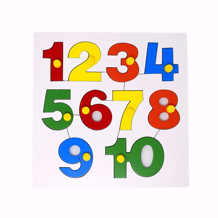 Number Inset Puzzle Board -1 to 10 with Knob