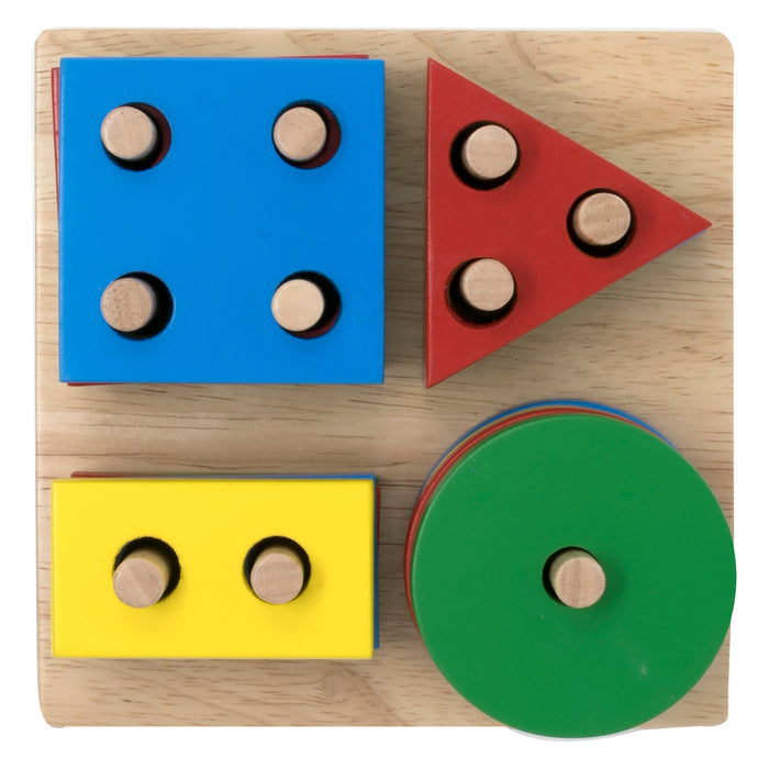 Stack and Sort Geometric Board (multi peg/shape)