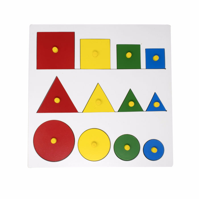 Geometric Shape and Size Puzzle with knob
